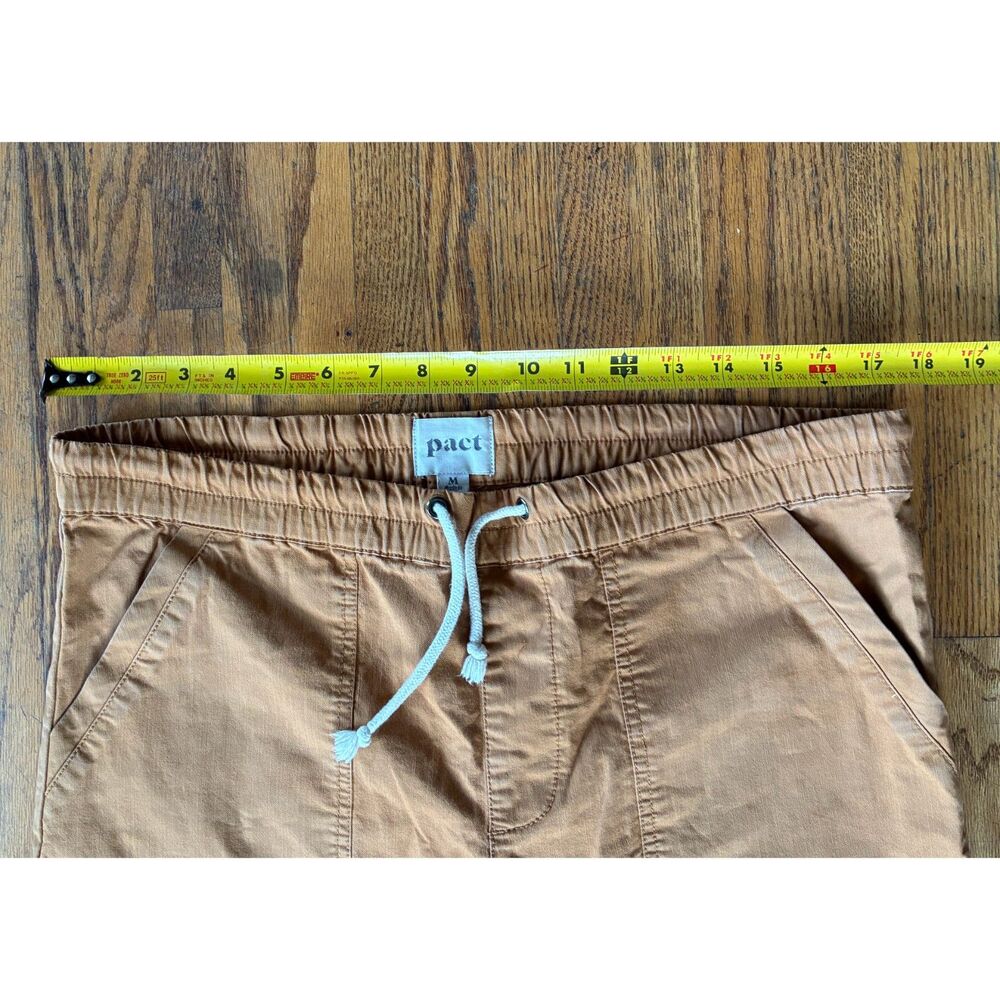 PACT Organic Tan Cotton Drawstring Sustainable Pants Women's Size Medium - Picture 6 of 11